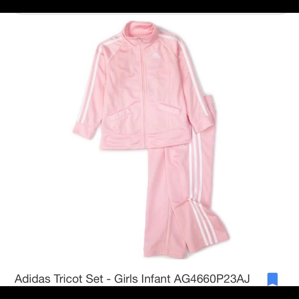 Adidas tricot track suit, pink. 4T. NWT.